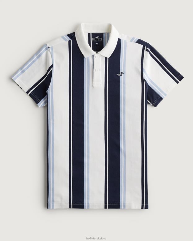 Tops Hollister Men Striped Logo Icon Polo 48820827 Navy Stripe