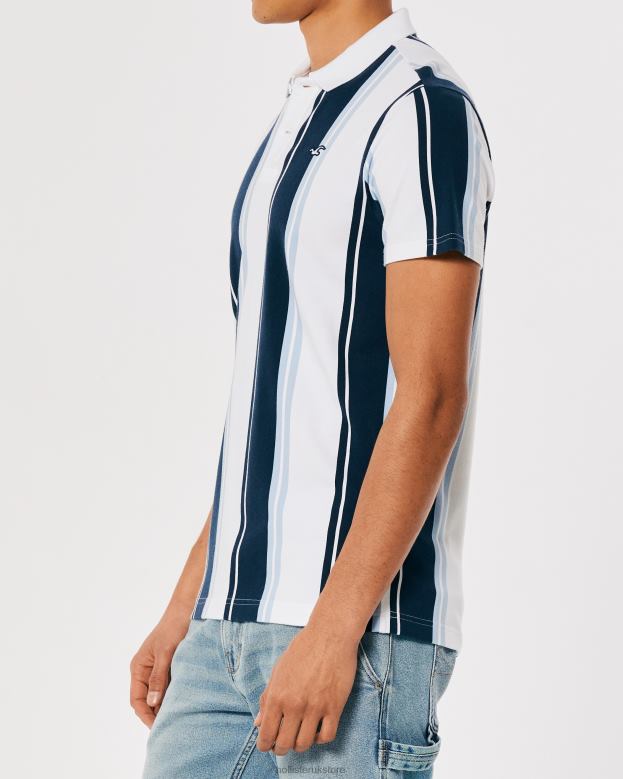 Tops Hollister Men Striped Logo Icon Polo 48820827 Navy Stripe