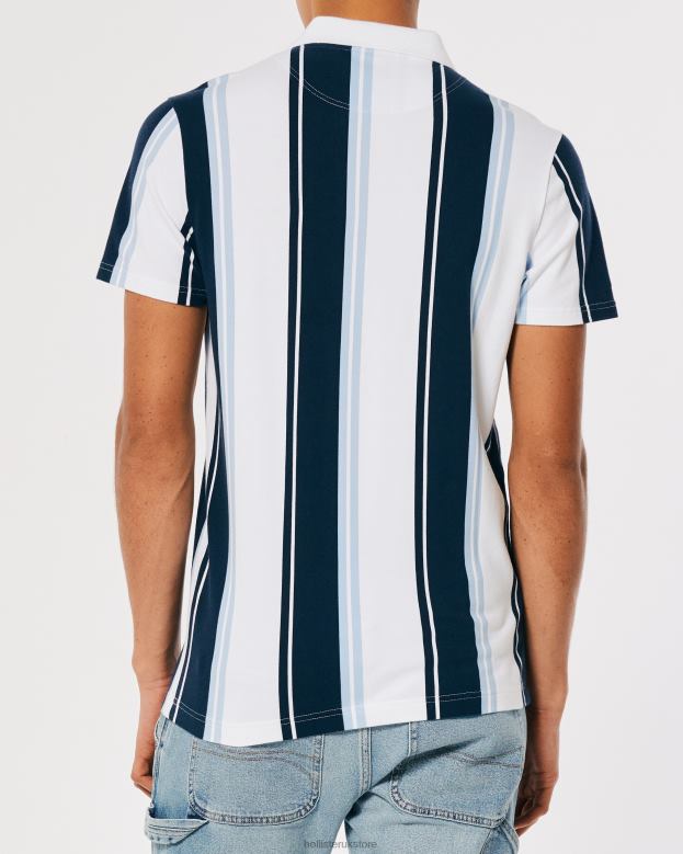 Tops Hollister Men Striped Logo Icon Polo 48820827 Navy Stripe