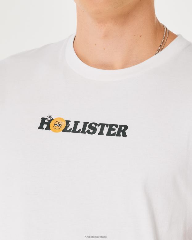 Tops Hollister Men Sunrise Trailhead Logo Graphic Tee 488201055 Off White