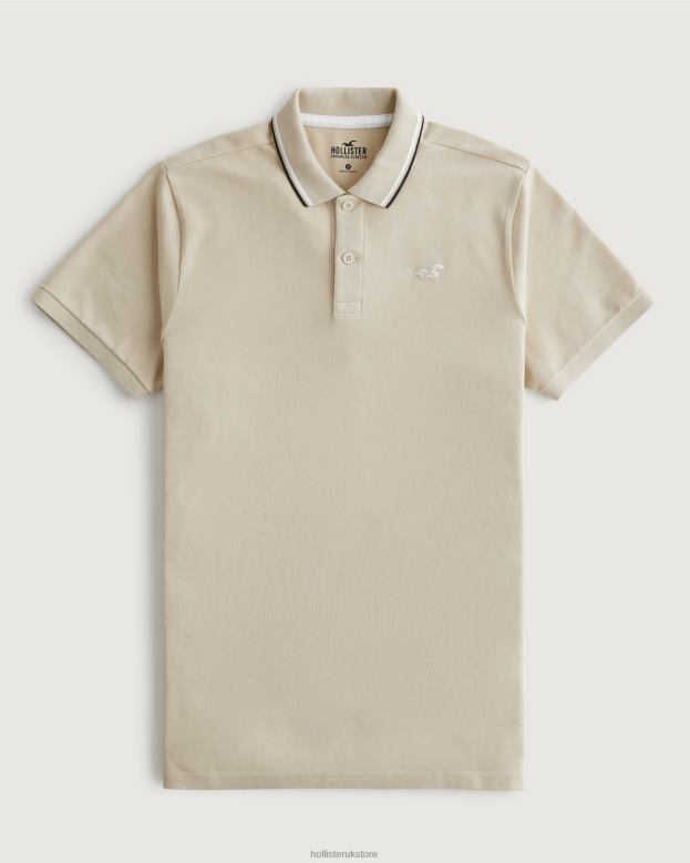 Tops Hollister Men Tipped Collar Icon Polo 48820991 Heather Grey