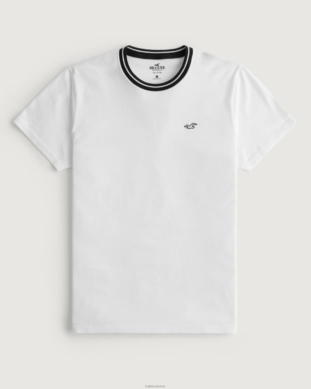 Tops Hollister Men Tipped Crew Icon T-Shirt 48820866 White
