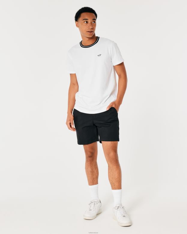 Tops Hollister Men Tipped Crew Icon T-Shirt 48820866 White