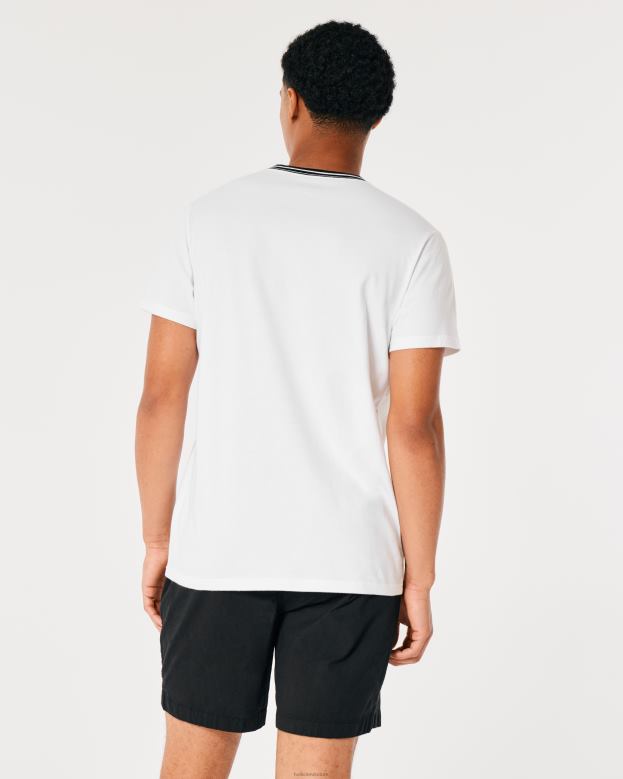 Tops Hollister Men Tipped Crew Icon T-Shirt 48820866 White