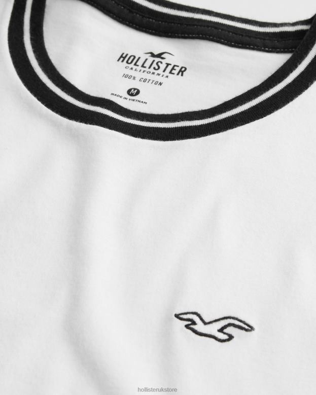 Tops Hollister Men Tipped Crew Icon T-Shirt 48820866 White