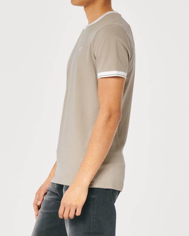 Tops Hollister Men Tipped Pique Logo Icon T-Shirt 488201073 Light Brown