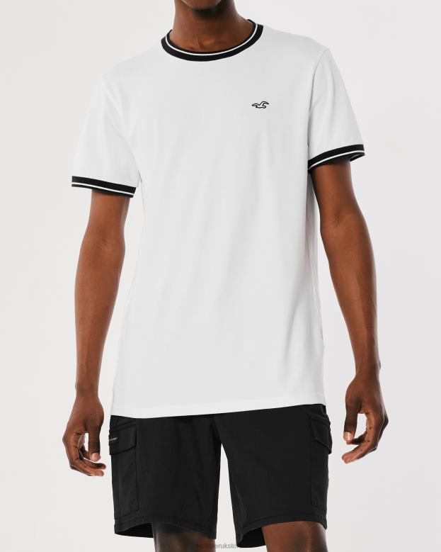 Tops Hollister Men Tipped Pique Logo Icon T-Shirt 48820886 White