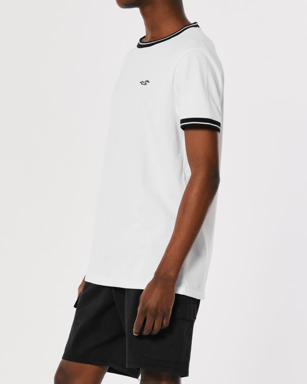 Tops Hollister Men Tipped Pique Logo Icon T-Shirt 48820886 White