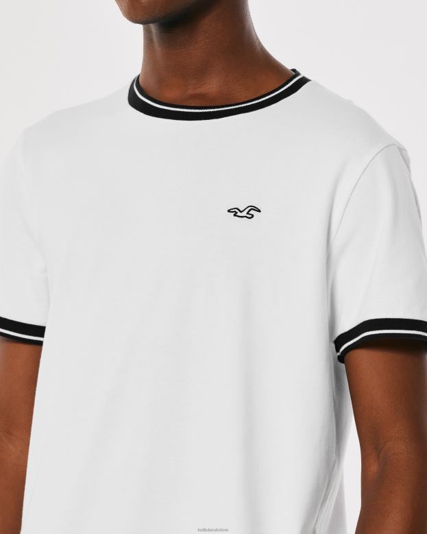 Tops Hollister Men Tipped Pique Logo Icon T-Shirt 48820886 White