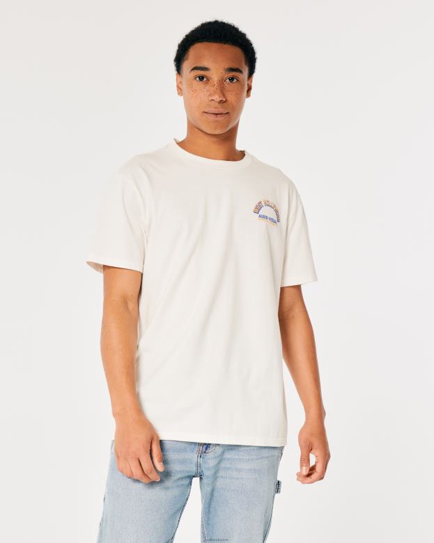 Tops Hollister Men West Hollywood Audio-Visual Graphic Tee 488201005 Off White
