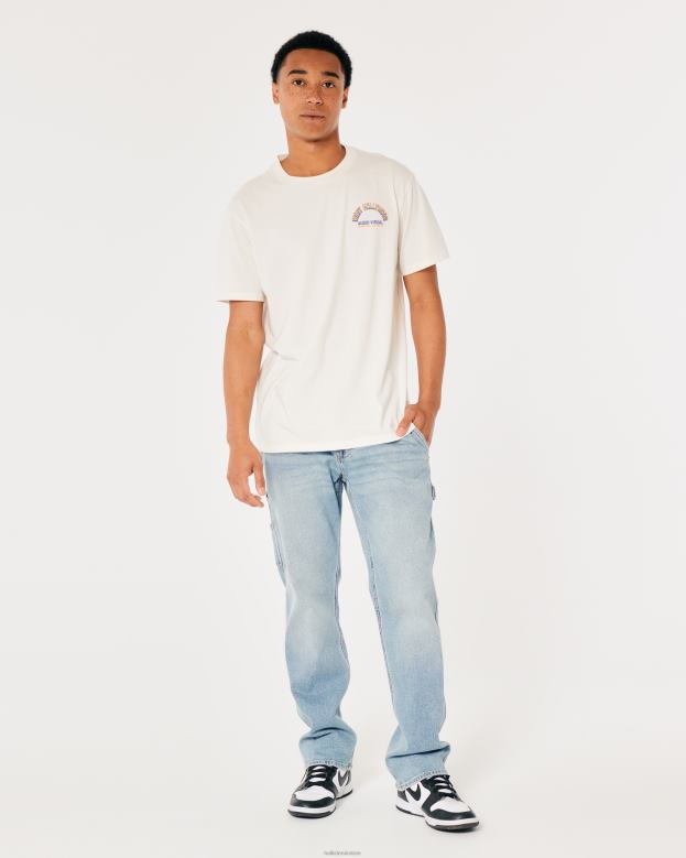 Tops Hollister Men West Hollywood Audio-Visual Graphic Tee 488201005 Off White