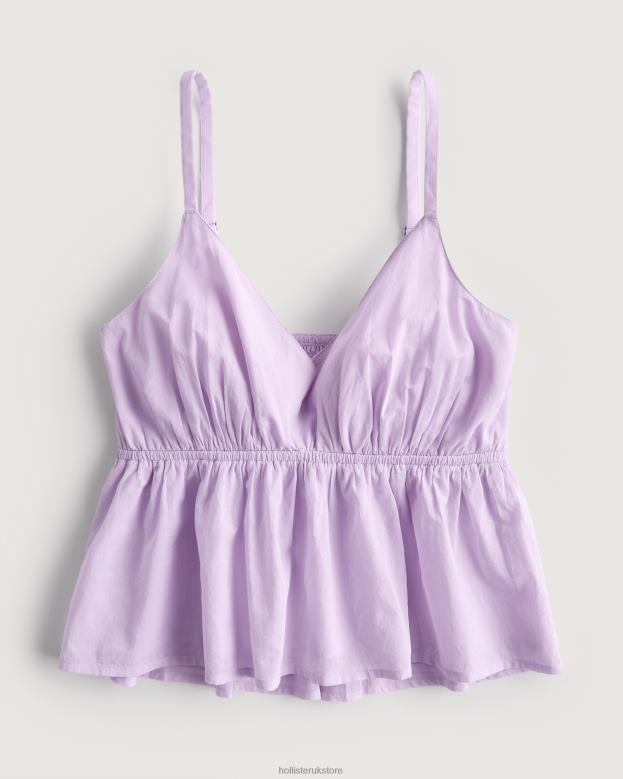 Tops Hollister Women Babydoll Tank 48820405 Light Purple