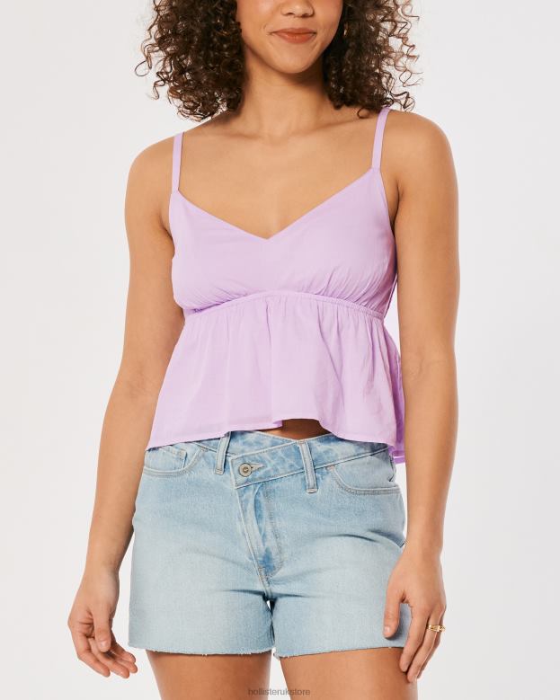 Tops Hollister Women Babydoll Tank 48820405 Light Purple