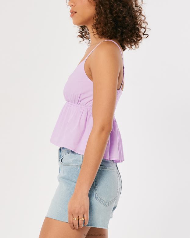 Tops Hollister Women Babydoll Tank 48820405 Light Purple