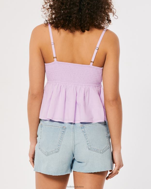 Tops Hollister Women Babydoll Tank 48820405 Light Purple