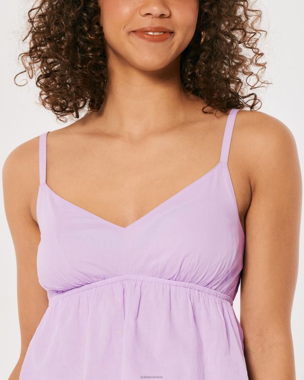Tops Hollister Women Babydoll Tank 48820405 Light Purple