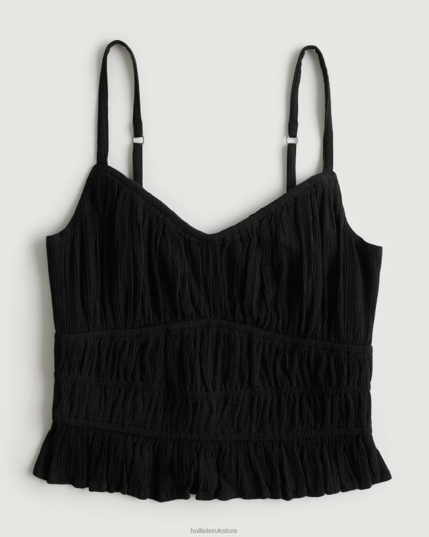 Tops Hollister Women Channeled Tank 48820140 Black