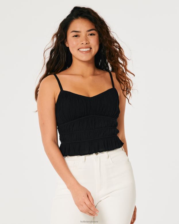Tops Hollister Women Channeled Tank 48820140 Black