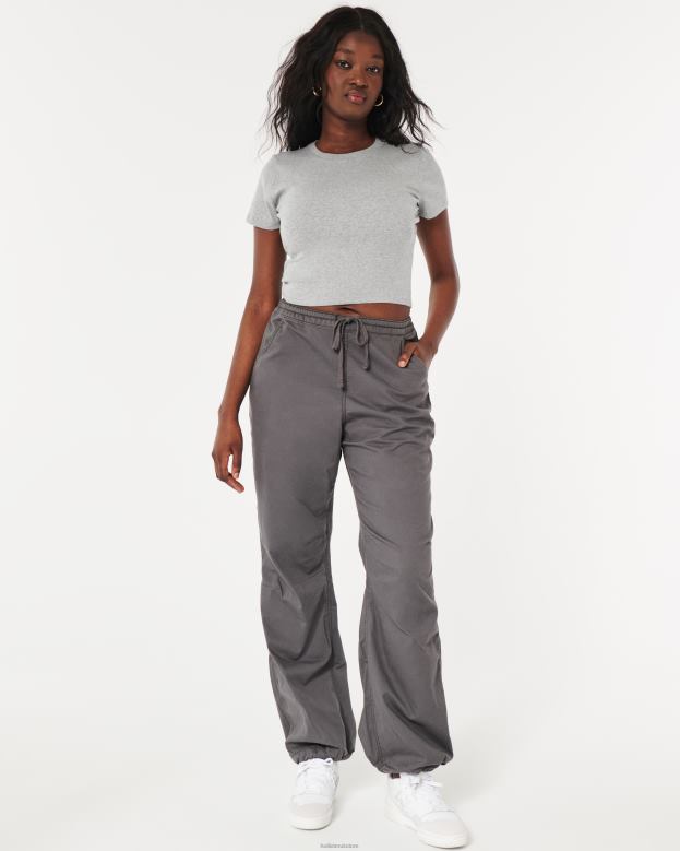 Tops Hollister Women Cotton Crew Baby Tee 4882024 Light Heather Grey