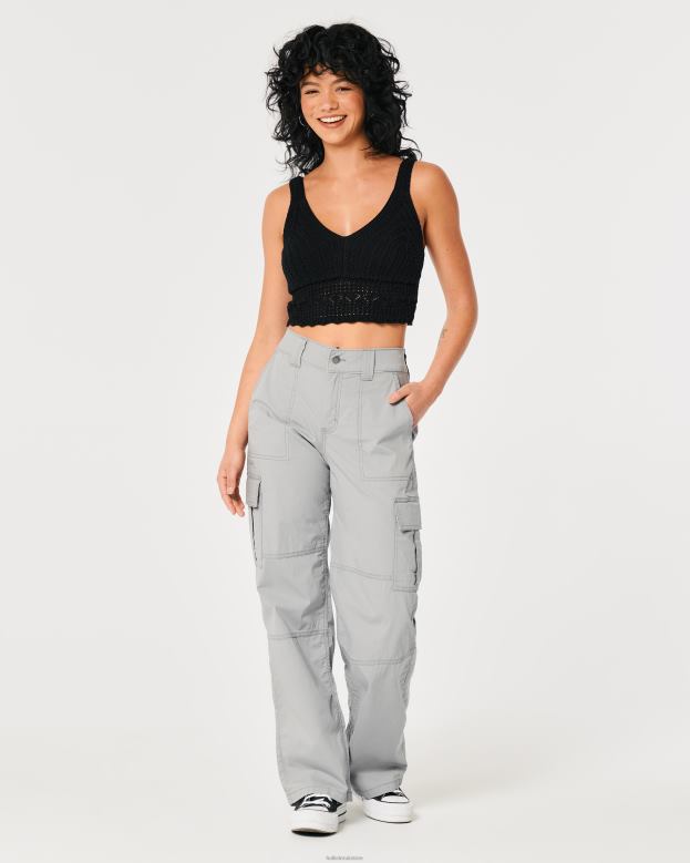 Tops Hollister Women Crochet V-Neck Bralette 48820340 Black