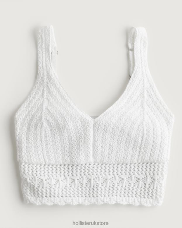 Tops Hollister Women Crochet V-Neck Bralette 4882084 White