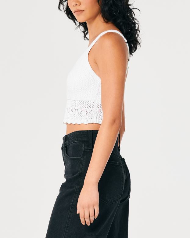 Tops Hollister Women Crochet V-Neck Bralette 4882084 White