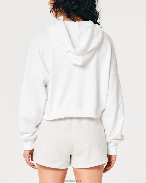 Tops Hollister Women Easy Full-Zip Terry Hoodie 48820170 White