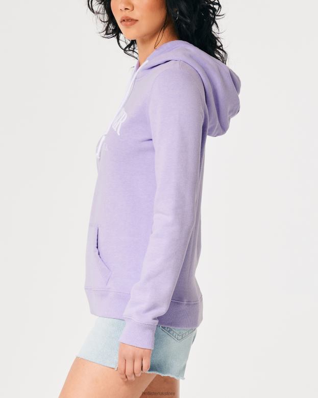 Tops Hollister Women Easy Logo Graphic Hoodie 48820155 Purple