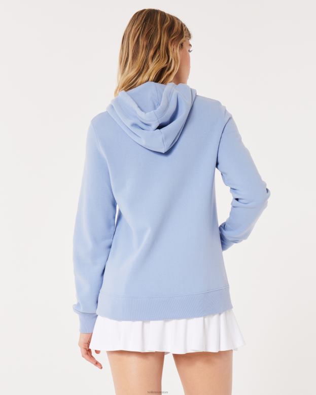 Tops Hollister Women Easy Logo Graphic Hoodie 48820315 Light Blue