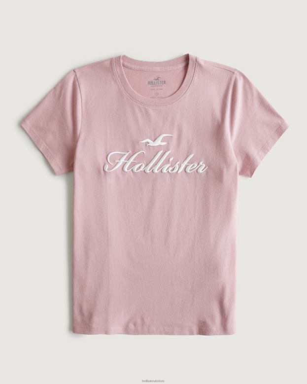 Tops Hollister Women Easy Logo Graphic Tee 48820153 Pink