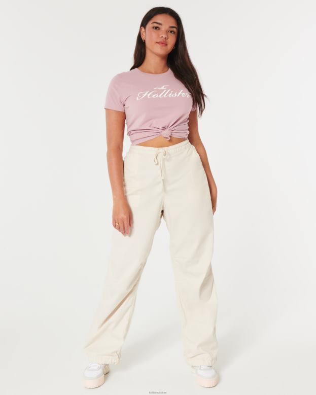 Tops Hollister Women Easy Logo Graphic Tee 48820153 Pink