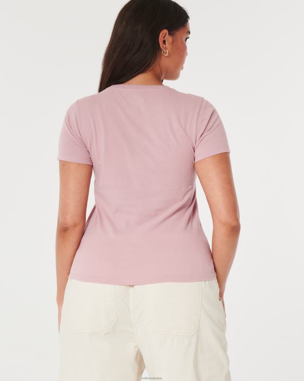 Tops Hollister Women Easy Logo Graphic Tee 48820153 Pink