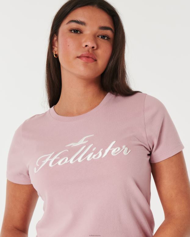 Tops Hollister Women Easy Logo Graphic Tee 48820153 Pink