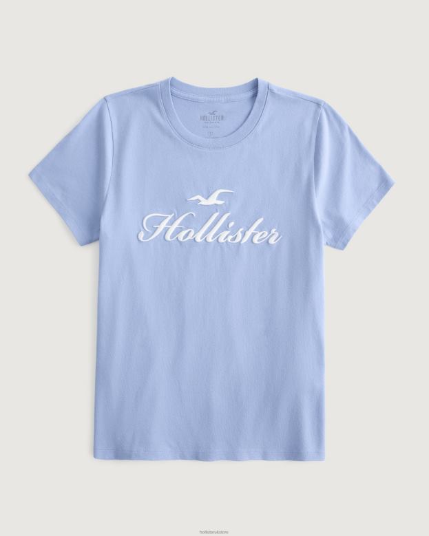 Tops Hollister Women Easy Logo Graphic Tee 48820220 Blue