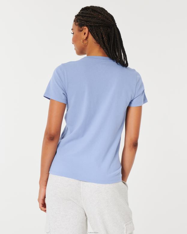 Tops Hollister Women Easy Logo Graphic Tee 48820220 Blue