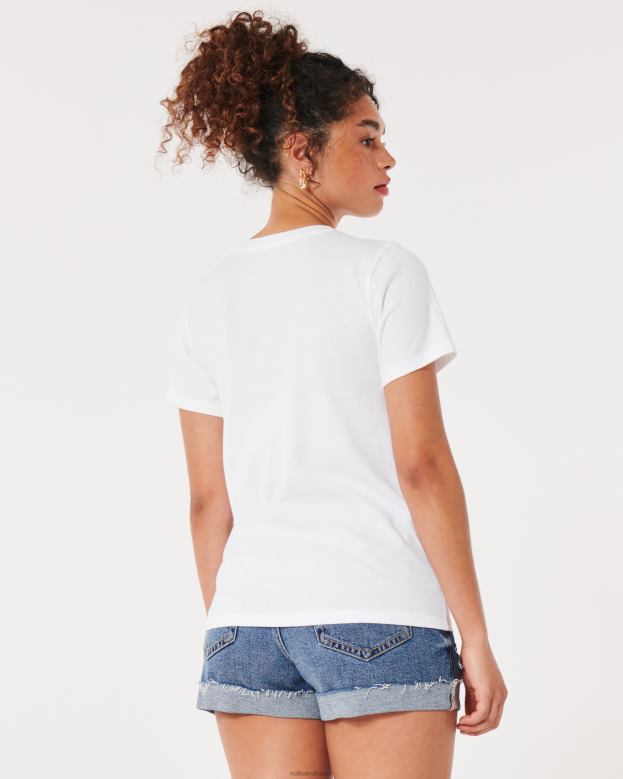 Tops Hollister Women Easy Logo Graphic Tee 48820240 White