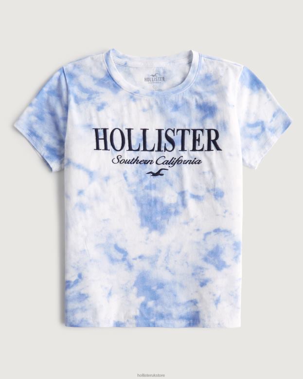 Tops Hollister Women Embroidered Logo Graphic Tee 3-Pack 48820445 Navy Blue-Burgundy-Tie Dye