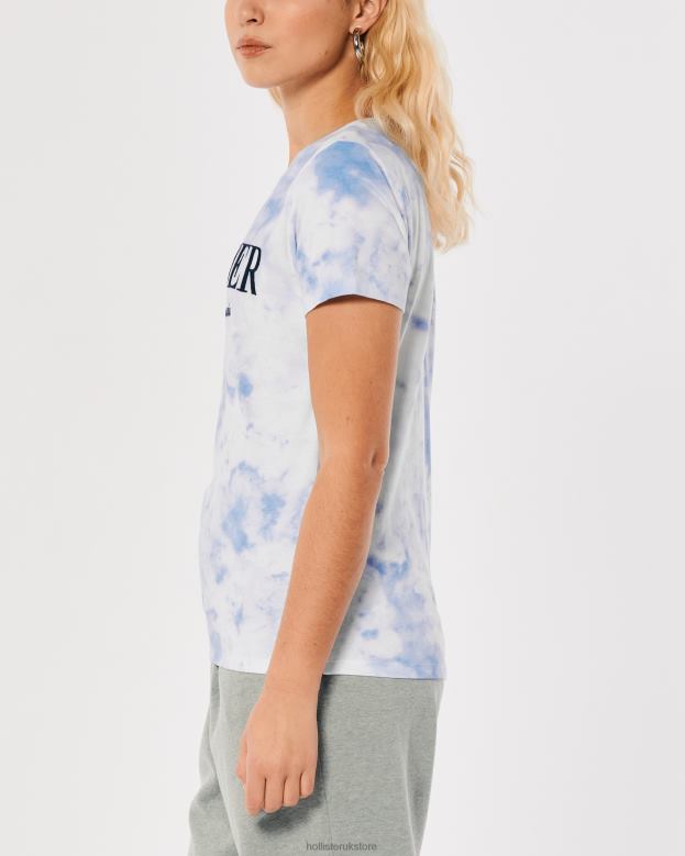 Tops Hollister Women Embroidered Logo Graphic Tee 3-Pack 48820445 Navy Blue-Burgundy-Tie Dye