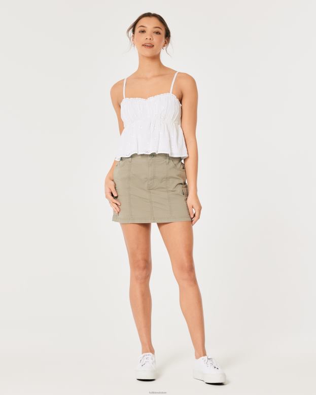 Tops Hollister Women Eyelet Babydoll Top 48820171 White