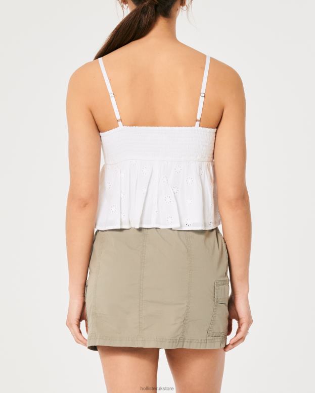 Tops Hollister Women Eyelet Babydoll Top 48820171 White