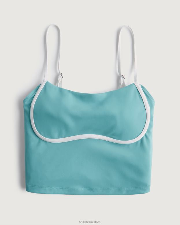Tops Hollister Women Gilly Hicks Active Energize Tipped Tank 48820386 Turquoise