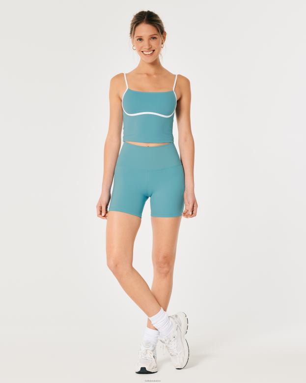 Tops Hollister Women Gilly Hicks Active Energize Tipped Tank 48820386 Turquoise
