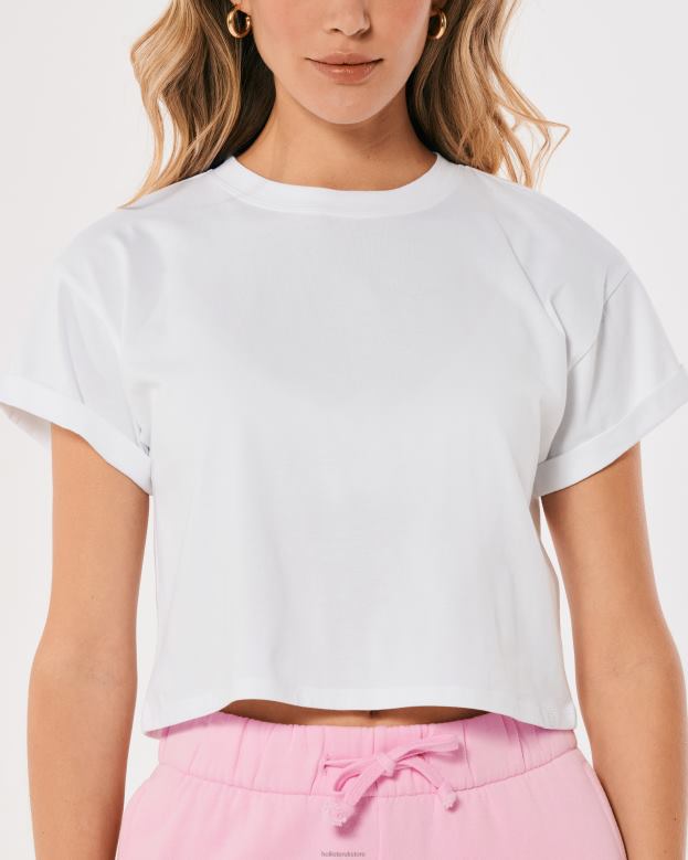 Tops Hollister Women Gilly Hicks Active Essentials Boxy Crew T-Shirt 48820182 Mint Green