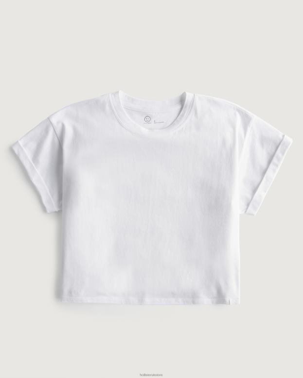 Tops Hollister Women Gilly Hicks Active Essentials Boxy Crew T-Shirt 48820182 Mint Green