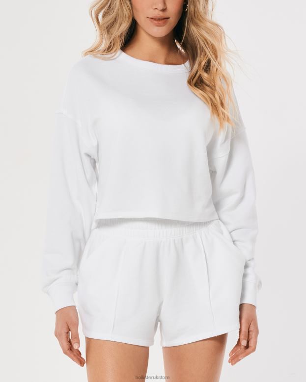 Tops Hollister Women Gilly Hicks Active Essentials Crewneck Sweatshirt 48820206 White