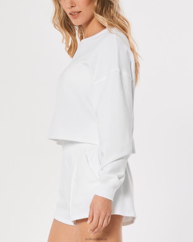 Tops Hollister Women Gilly Hicks Active Essentials Crewneck Sweatshirt 48820206 White