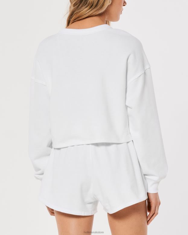 Tops Hollister Women Gilly Hicks Active Essentials Crewneck Sweatshirt 48820206 White