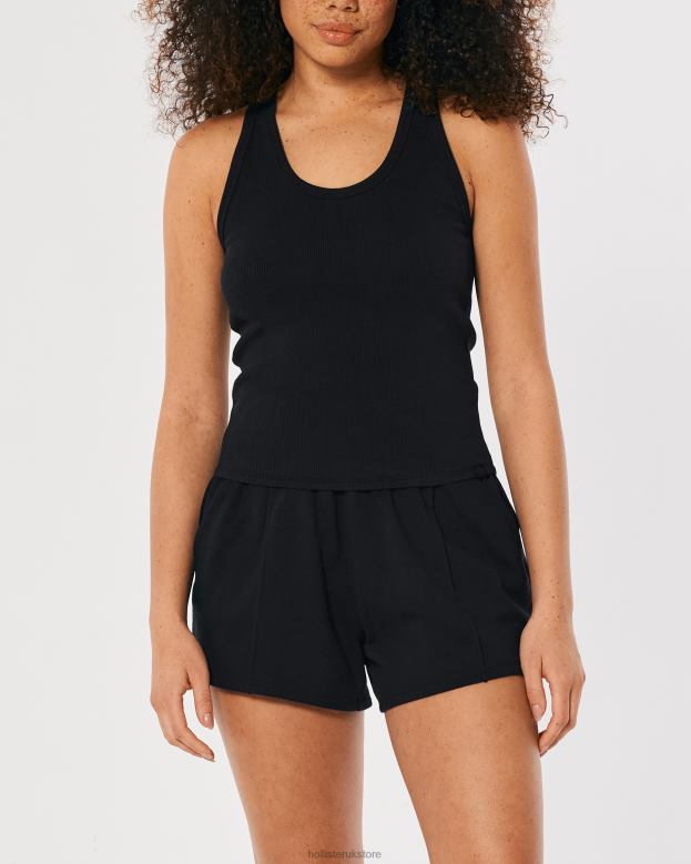 Tops Hollister Women Gilly Hicks Active Essentials Ribbed Cotton Tank 48820216 Black