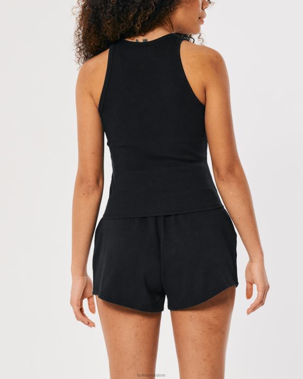 Tops Hollister Women Gilly Hicks Active Essentials Ribbed Cotton Tank 48820216 Black