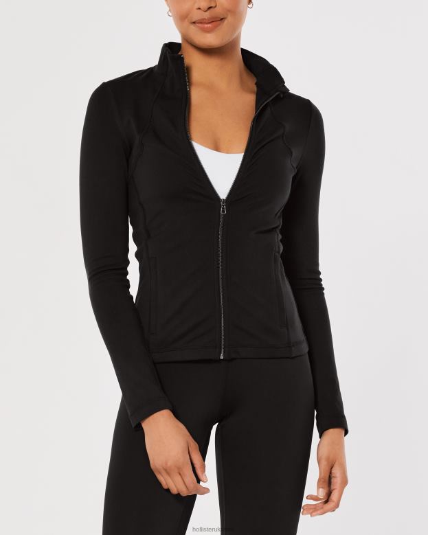 Tops Hollister Women Gilly Hicks Active Recharge Full-Length Jacket 4882057 Black